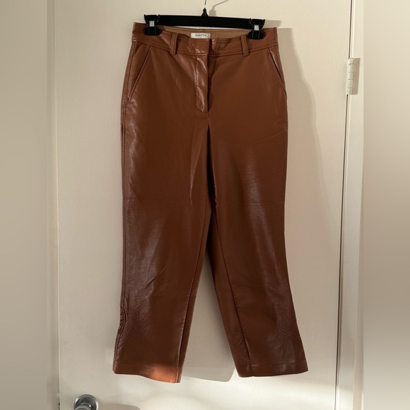 Babaton Leather Cropped Pants - Camel - Picture 3 of 7